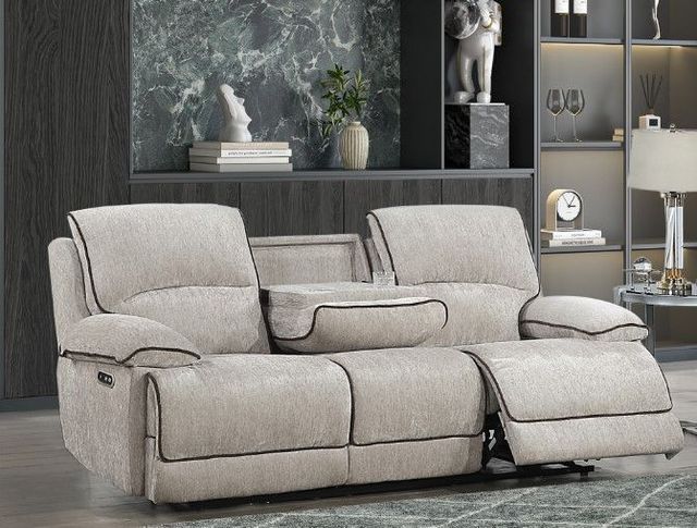 New Classic® Home Furnishings Camden Brown Power Reclining Sofa with Power Headrest and Footrest-1
