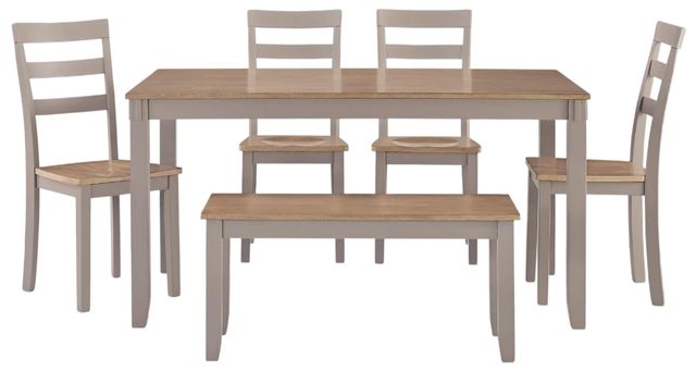 Signature Design by Ashley® Gesthaven 6-Piece Gray/Natural Dining Table Set-2