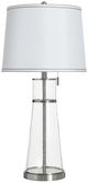 Stylecraft Clear Seeded and Brushed Steel Table lamp-0