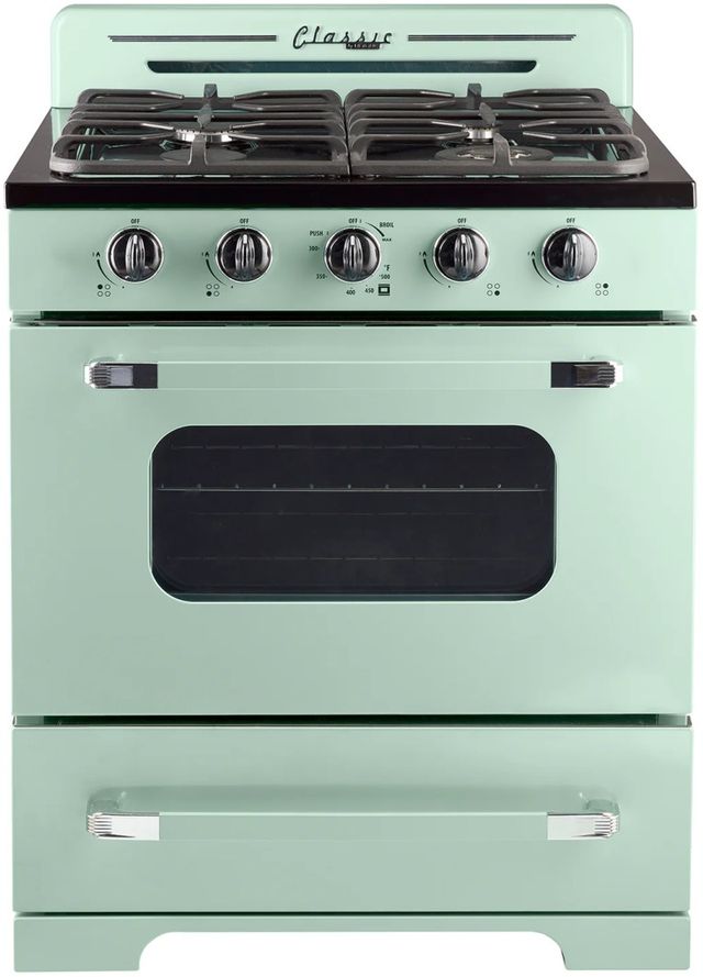 Unique Appliances 30" Summer Mint Green Classic Retro Off-grid Freestanding Gas Range-0