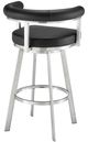 Armen Living Magnolia Black/Brushed Stainless Steel 26'' Counter Stool-3