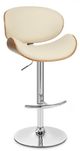 Armen Living Naples Cream/Walnut Adjustable Bar Stool-0