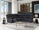 Global Furniture USA U6026 3-Piece Black Manual Right-Arm Facing Sectional-1