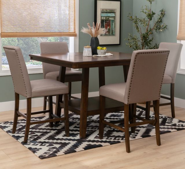 Powell® Seneca 5-Piece Brown/Tan Counter Dining Set-1