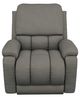 La-Z-Boy® Greyson Blue Grey Leather Power Rocking Recliner with Headrest and Lumbar-1