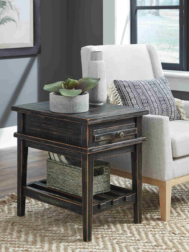 aspenhome® Reeds Farm Weathered Black Chairside Table-3