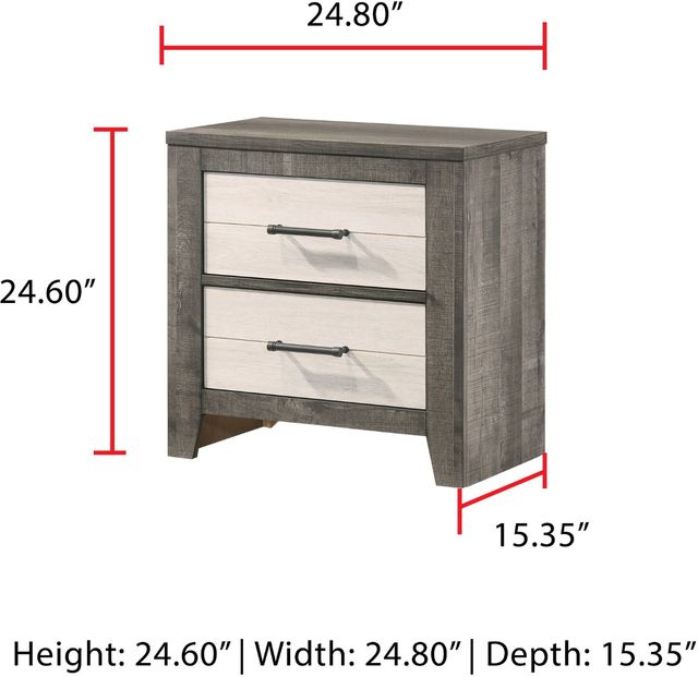 Crown Mark Rhett Gray/White Nightstand-2