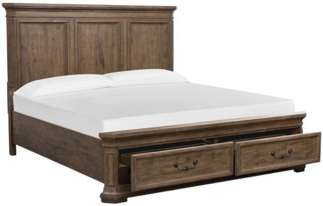 Magnussen Home® Adler Court Florentine Walnut Queen Panel Storage Bed-2