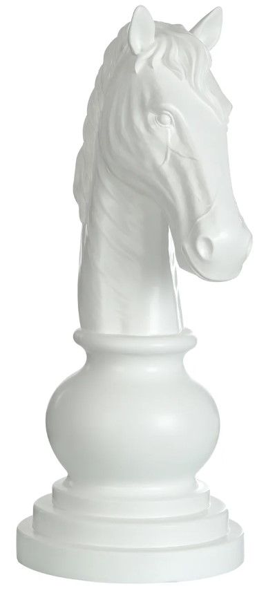 Harp & Finial® Matte White Knight Chess Piece-0