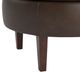 Bassett® Furniture Customizable Delway 25" Round Tufted Leather Ottoman-2