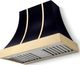 La Cornue CornuFé Cascade 36" Gloss Black Wall Mounted Range Hood with Polished Brass Trim-0