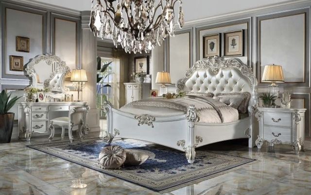ACME Furniture Vendome Antique Pearl Queen Panel Bed-1