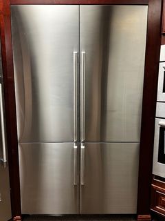 48" 4-Door French Door Refrigerator With Steel Cool Interior & Silver Stainless Panel Kit