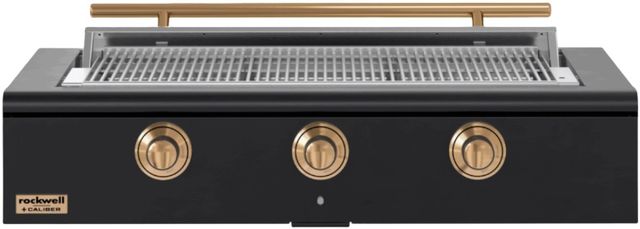 Caliber™ Rockwell Social 3-Burner Matte Black Built-In Natural Gas Grill with Gold Hardware-0