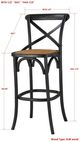 Forty West Bennett Black X-Back Bar Stool-1