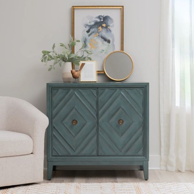 Powell® Dian Diamond Blue 2-Door Cabinet-1