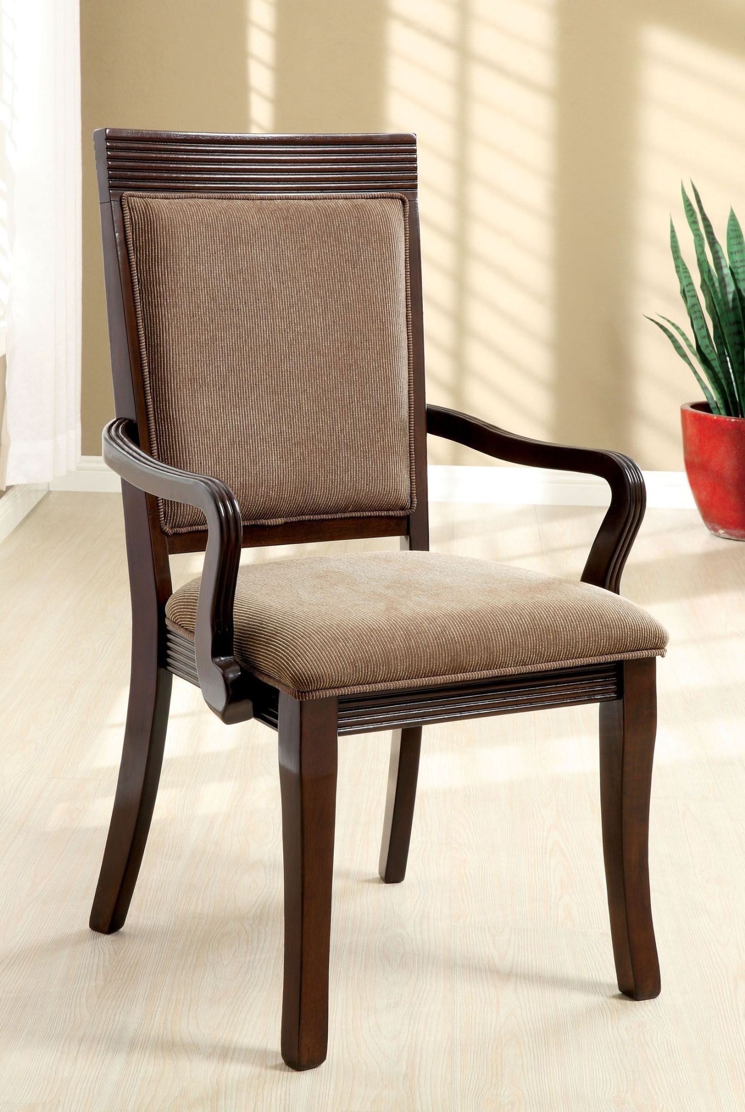 Furniture of America Woodmont 2-Piece Arm Chair Set - Thumbnail 2