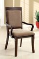 Furniture of America® Woodmont 2-Piece Brown/Walnut Dining Arm Chair Set-1