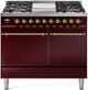 Ilve® Nostalgie II Series 40" Burgundy Pro Style Dual Fuel Range-0