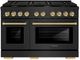ZLINE Autograph Edition Paramount 48" Black Stainless Steel Pro Style Dual Fuel Range with Champagne Bronze Accents-0