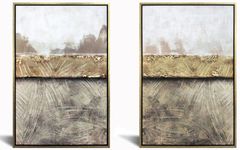 Classy Art 2-Piece 47" Hand Painted Textured Canvas in Frame Wall Art Set
