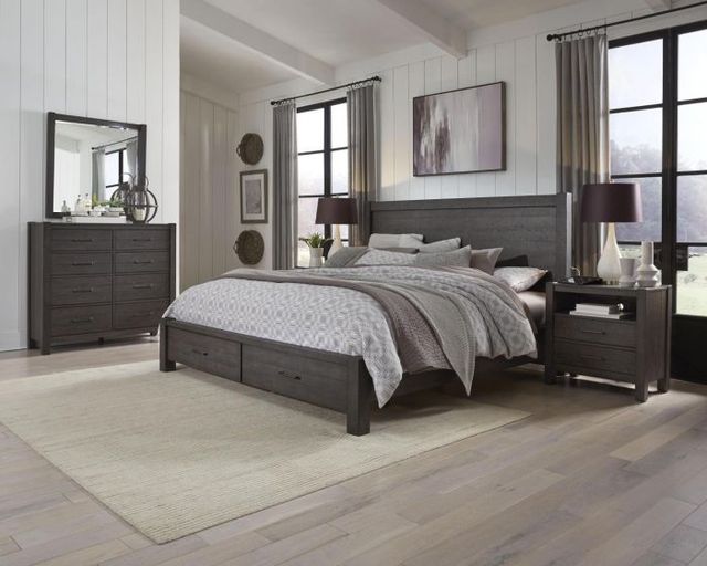 aspenhome® Mill Creek Carob California King Panel Storage Bed-1