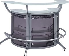 Coaster® Dallas 3-Piece Smoked/Silver Bar Unit