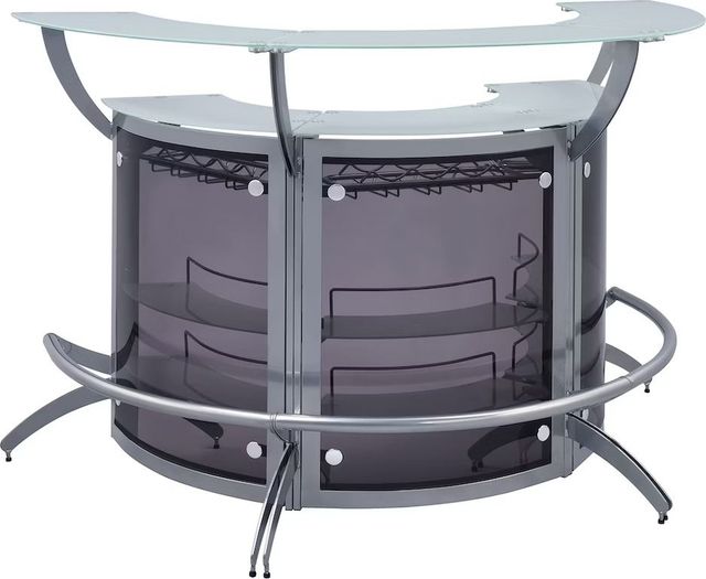 Coaster® Dallas 3-Piece Smoked/Silver Bar Unit-0