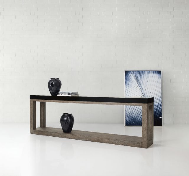 Hooker® Furniture Melange Vienna Black Console with Brown Base-3