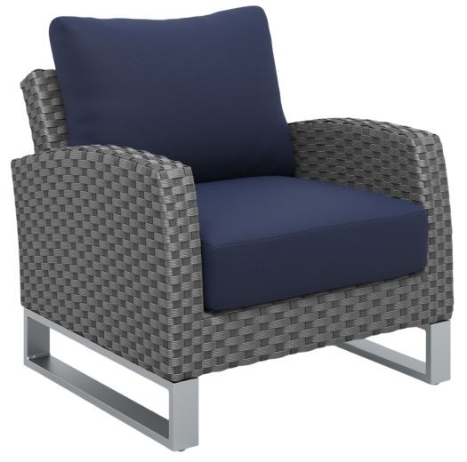 New Classic® Home Furnishings Fiji 4-Piece Blue/Breezy Gray Fabric/Wicker Club Chair Set-2