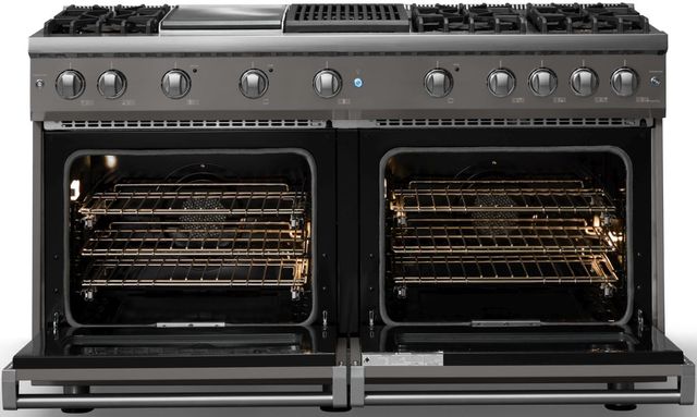 Viking® 5 Series 60" Damascus Gray Pro Style Gas (LP) Range with Polished Chrome Trim-1