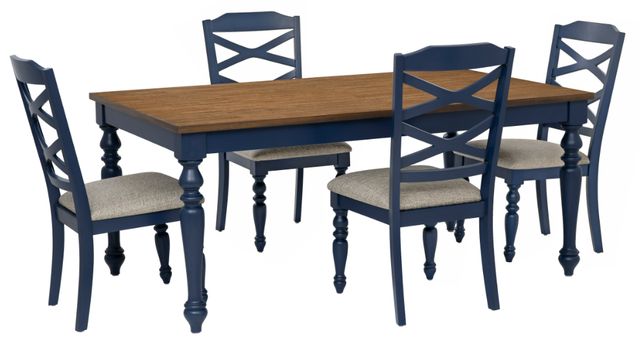 Powell® Trimble 5-Piece Beige/Brown/Navy Dining Set-0
