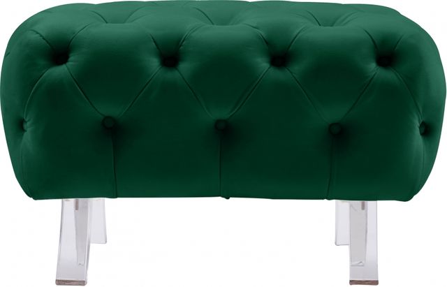 Meridian Furniture Crescent Green Velvet Ottoman-1