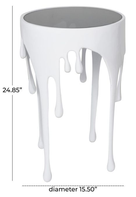 Deco Marche White Drip Accent Table-3