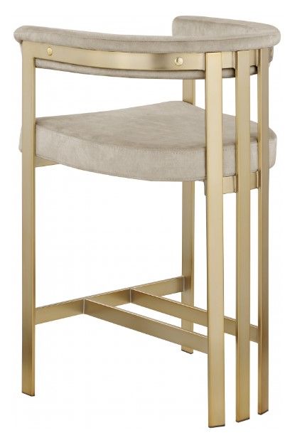 Meridian Furniture Marcello Stone-Brushed Brass Counter Stool-3