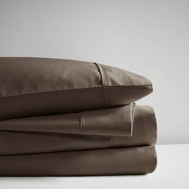 Olliix by Sleep Philosophy Chocolate Queen 300 Thread Count Liquid Cotton Sheet Set-4