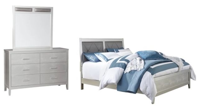 Signature Design by Ashley® Olivet 3-Piece Silver Queen Panel Bed Set-0