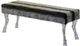 A & B Home Chrome/Light Gray Faux Fur Bench-0