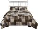 Olliix by Madison Park Timber 3 Piece Black and Brown King/California King Reversible Printed Coverlet Set-0