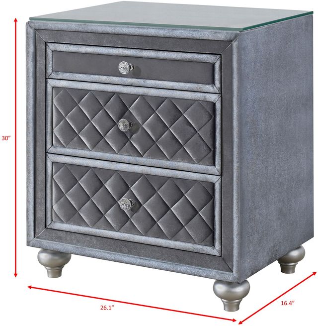Crown Mark Cameo Gray Nightstand-2