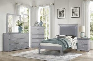 Mazin Furniture Seabright Gray Twin Bed-2