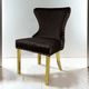 Furniture of America® Portanova 7-Piece Gold Dining Table Set with Black Chairs-3