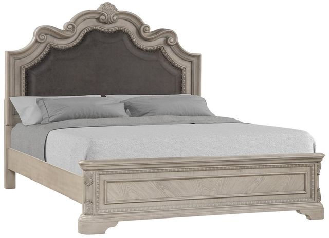 Bernards Coventry Grey 3-Piece Beige Queen Panel Bed Set-1