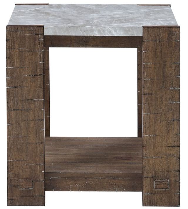 Steve Silver Co. Libby Gray End Table with Dusty Caramel Base-0