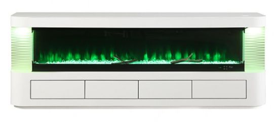 Furniture of America® Luken White 71" TV Stand with Electric Fire Place-2