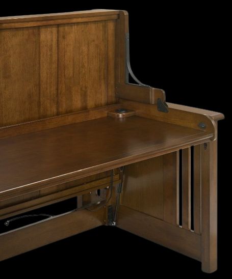 Night & Day Furniture™ Artisan Black Walnut Twin Hidden Cabinet Desk Bed-1