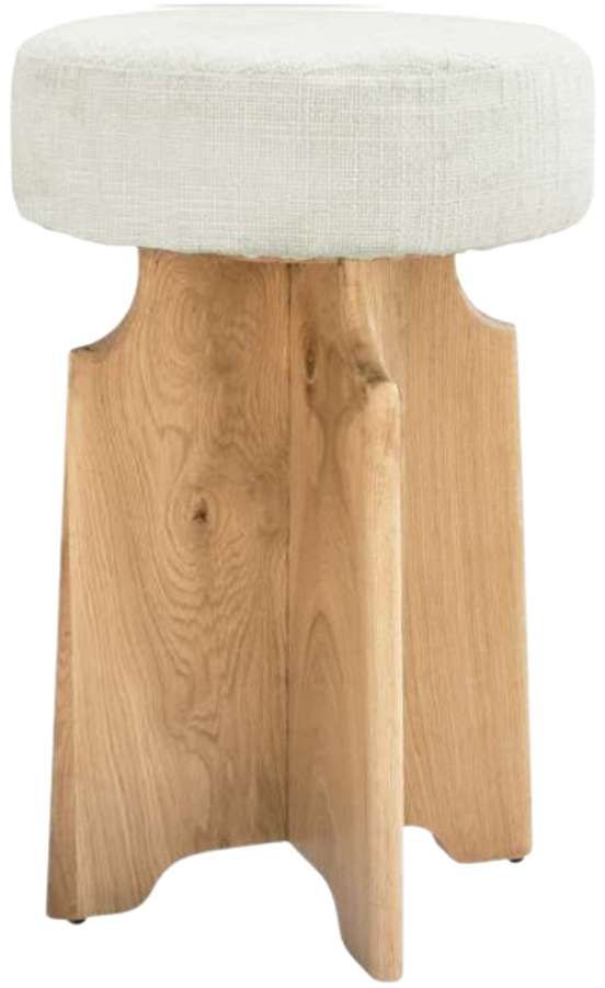 Meridian Furniture Jasper Cream/Natural Oak Boucle Counter Stool-0