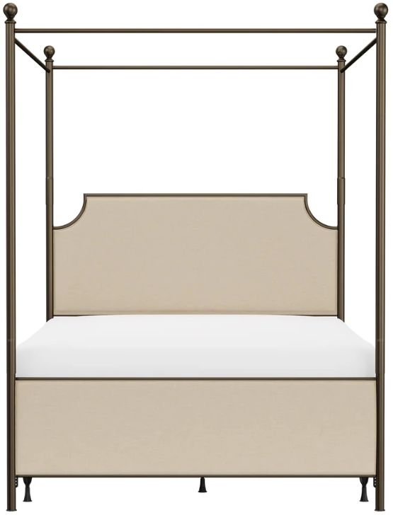 HH2 Home McArthur Beige/Bronze Queen Canopy Bed-1