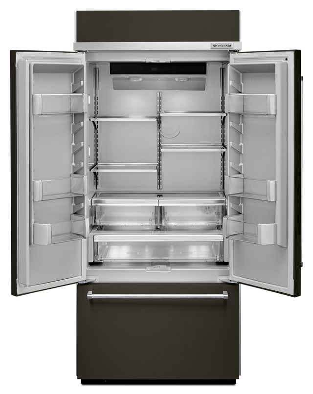 KitchenAid® 37 in. 20.8 Cu. Ft. Black Stainless Steel Built In Counter Depth French Door Refrigerator-1