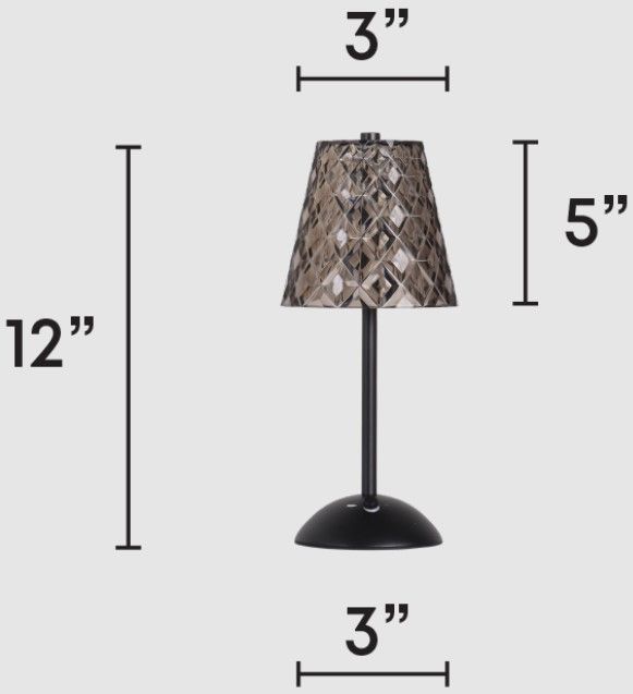 Classy Living 2-Piece Crystal Radiance II Matte Black Accent Lamp Set-1